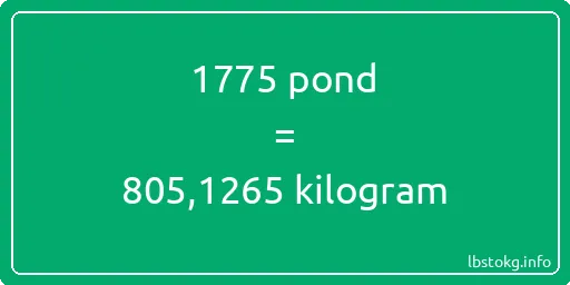 1775 pond naar kilogram - 1775 pond naar kilogram