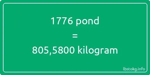 1776 pond naar kilogram - 1776 pond naar kilogram