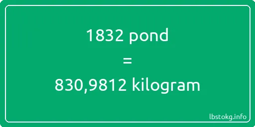 1832 pond naar kilogram - 1832 pond naar kilogram