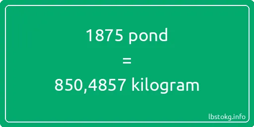 1875 pond naar kilogram - 1875 pond naar kilogram