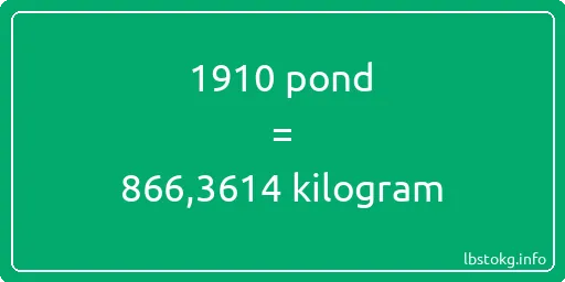 1910 pond naar kilogram - 1910 pond naar kilogram