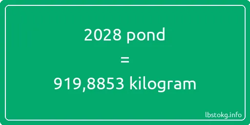 2028 pond naar kilogram - 2028 pond naar kilogram