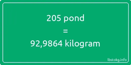 205 pond naar kilogram - 205 pond naar kilogram