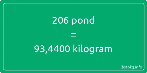 206 pond naar kilogram - 206 pond naar kilogram