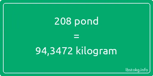 208 pond naar kilogram - 208 pond naar kilogram