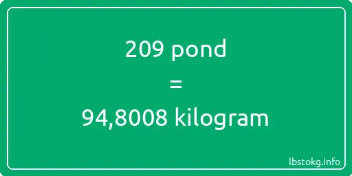 209 pond naar kilogram - 209 pond naar kilogram