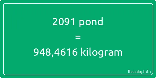 2091 pond naar kilogram - 2091 pond naar kilogram