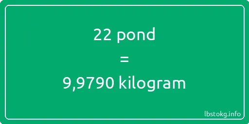 22 pond naar kilogram - 22 pond naar kilogram