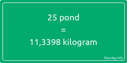 25 pond naar kilogram - 25 pond naar kilogram