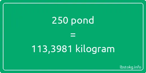 250 pond naar kilogram - 250 pond naar kilogram