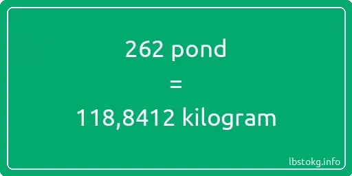 262 pond naar kilogram - 262 pond naar kilogram