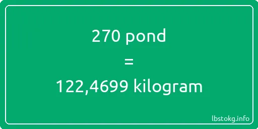 270 pond naar kilogram - 270 pond naar kilogram