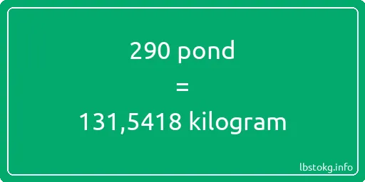 290 pond naar kilogram - 290 pond naar kilogram