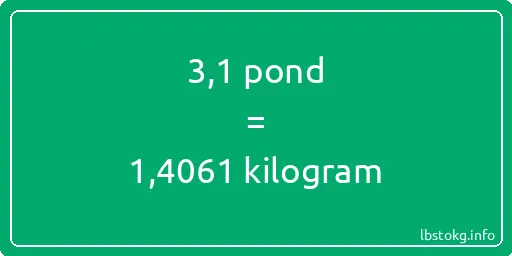 3-1 pond naar kilogram - 3-1 pond naar kilogram