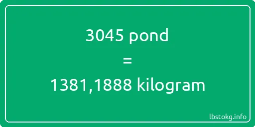 3045 pond naar kilogram - 3045 pond naar kilogram