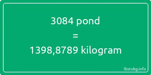 3084 pond naar kilogram - 3084 pond naar kilogram