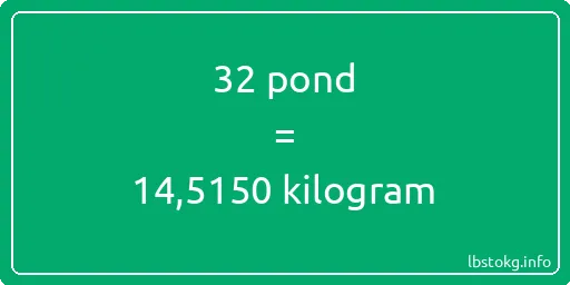 32 pond naar kilogram - 32 pond naar kilogram