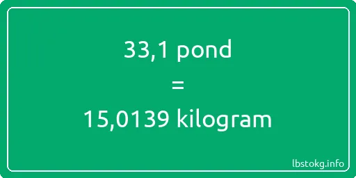 33-1 pond naar kilogram - 33-1 pond naar kilogram