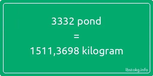 3332 pond naar kilogram - 3332 pond naar kilogram