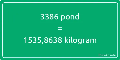 3386 pond naar kilogram - 3386 pond naar kilogram