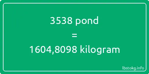 3538 pond naar kilogram - 3538 pond naar kilogram