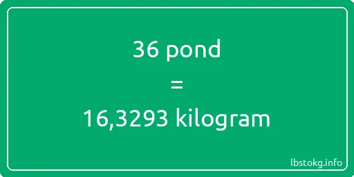 36 pond naar kilogram - 36 pond naar kilogram