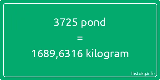 3725 pond naar kilogram - 3725 pond naar kilogram