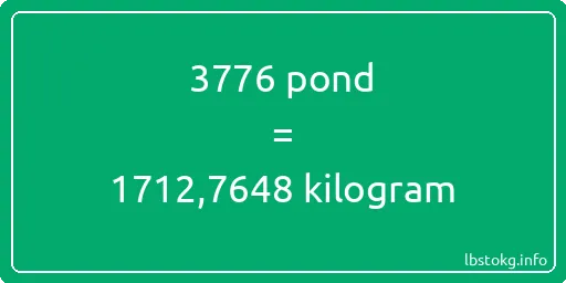 3776 pond naar kilogram - 3776 pond naar kilogram