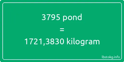 3795 pond naar kilogram - 3795 pond naar kilogram