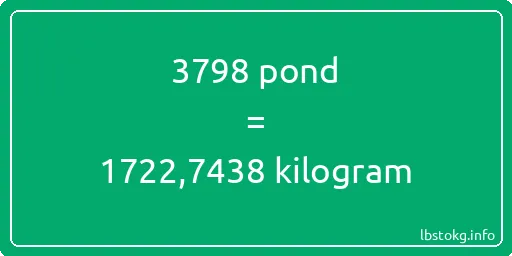 3798 pond naar kilogram - 3798 pond naar kilogram