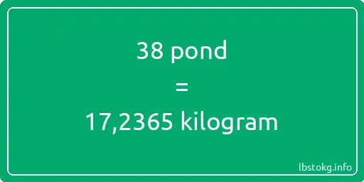 38 pond naar kilogram - 38 pond naar kilogram