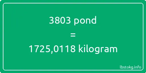 3803 pond naar kilogram - 3803 pond naar kilogram