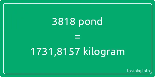 3818 pond naar kilogram - 3818 pond naar kilogram