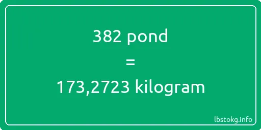 382 pond naar kilogram - 382 pond naar kilogram