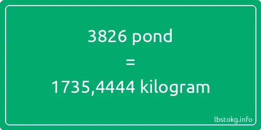 3826 pond naar kilogram - 3826 pond naar kilogram