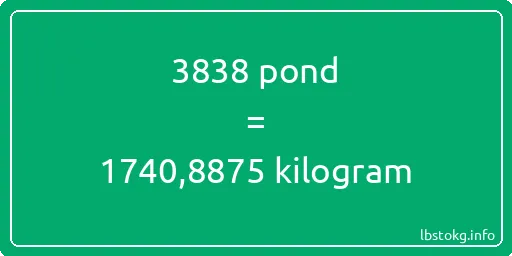 3838 pond naar kilogram - 3838 pond naar kilogram