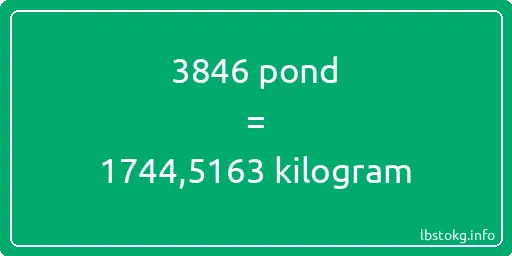 3846 pond naar kilogram - 3846 pond naar kilogram