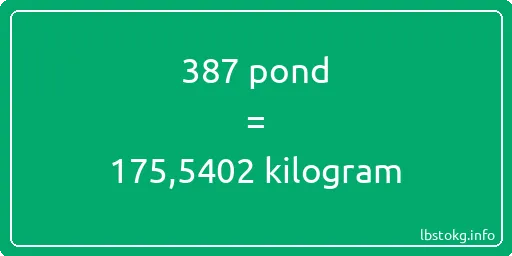 387 pond naar kilogram - 387 pond naar kilogram