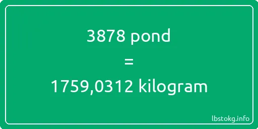 3878 pond naar kilogram - 3878 pond naar kilogram