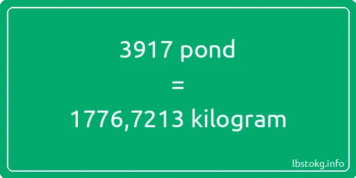 3917 pond naar kilogram - 3917 pond naar kilogram