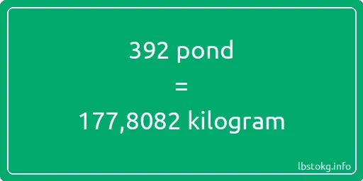 392 pond naar kilogram - 392 pond naar kilogram