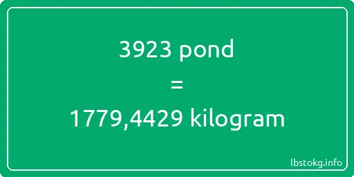 3923 pond naar kilogram - 3923 pond naar kilogram