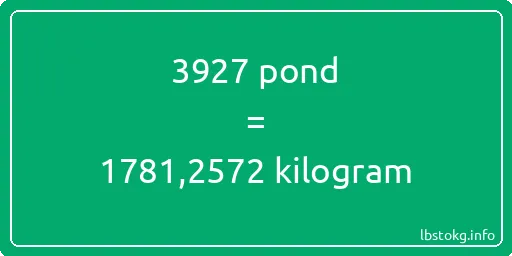 3927 pond naar kilogram - 3927 pond naar kilogram