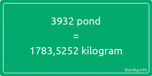 3932 pond naar kilogram - 3932 pond naar kilogram