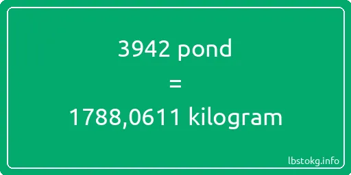 3942 pond naar kilogram - 3942 pond naar kilogram