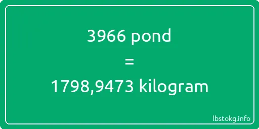 3966 pond naar kilogram - 3966 pond naar kilogram