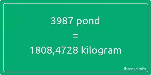 3987 pond naar kilogram - 3987 pond naar kilogram