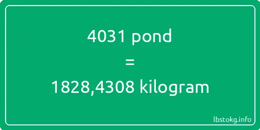 4031 pond naar kilogram - 4031 pond naar kilogram