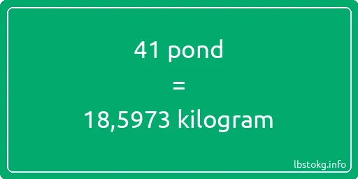 41 pond naar kilogram - 41 pond naar kilogram