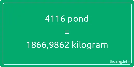 4116 pond naar kilogram - 4116 pond naar kilogram